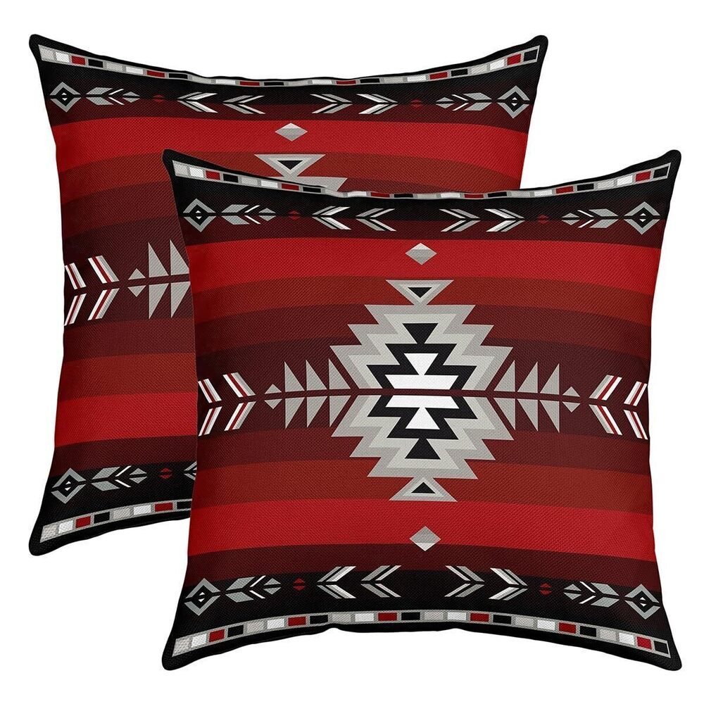 7666 18 x 18-Inch Southwest Native Design Square Cushion Covers Set of 2